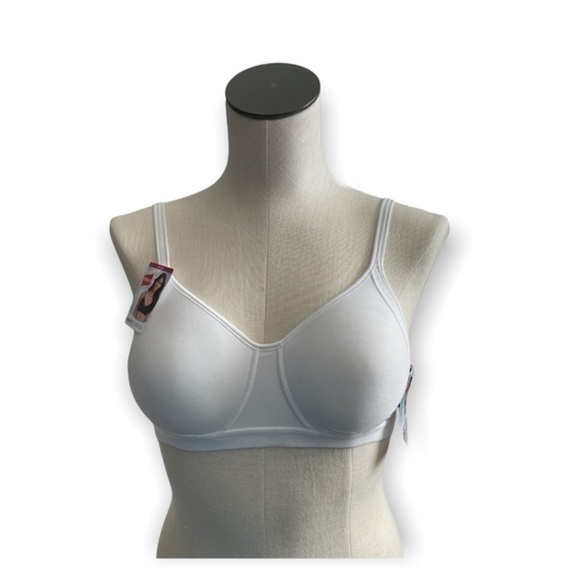 Hanes women’s XTemp convertible straps White perfect coverage wire free bra Sz S - Picture 1 of 9